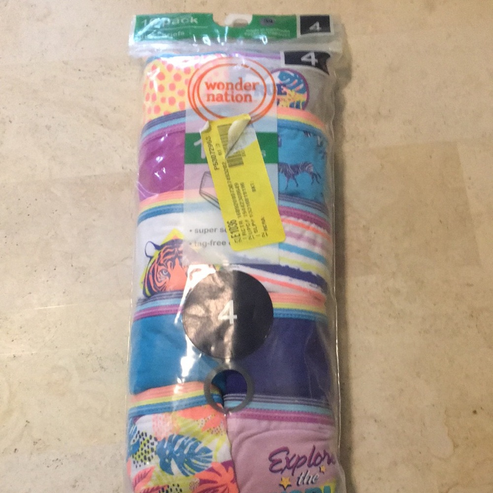 Wonder Nation Kids' Underwear 10 Pack sz 4